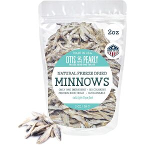 Freeze Dried Minnows Pet Treats for Dogs and Cats Only One Ingredient All Natural Healthy, 2oz Made in USA