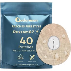 بقع Adamson G7-40 × بقع لاصقة لـ Dexcom G7 مقاومة للماء ، طويلة الأمد ، بدون غراء على المركز ، غير مروية ، سهلة التطبيق وإزالتها-مثالية للرياضة والسباحة والاستخدام اليومي-الأسود