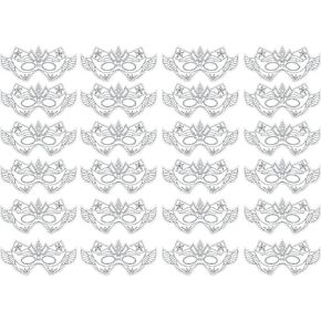 S&S Worldwide Superhero Half Masks - Pack of 24, Decoratable, 9-3/4" x 4-3/4", Cardstock
