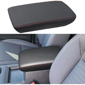 Center Console Armrest Cover for Nissan Frontier Accessories 2022 2023 2024 2025, Leather Arm Rest Protective Pad, Middle Console Interior Cushion, Seat Box Lid Trim (Black Stitches)