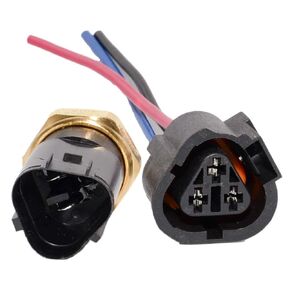 Radiator Coolant Temp Sensor Pigtail Plug Temperature Sensor Set Compatible with Audi A3 TT VW Beetle Jetta Golf Skoda Seat 1J0973203 1J0959481A