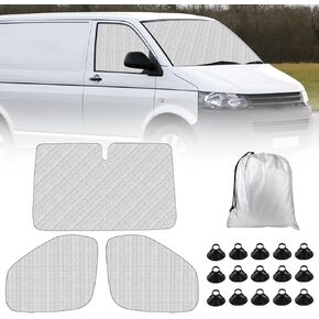 Windshield Sun Shade 3 مجموعة لعام 2014-2024 RAM PROMASTER ، جانب مقعد أمامي معزول لجميع المواسم ، حماية خصوصية عاكس UV blockout