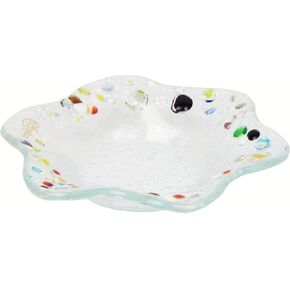 Sospiri Venezia - Jewelry Dish Tray, Ring Dish, Murano Glass Trinket Tray, Key Bowl, Decorative Plate, for Friends Sisters Daughter Mother (5"x5" Round)