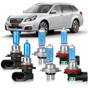 OQSNCV Fit for Subaru Outback (2005-2014) Halogen Headlight Bulbs, 9005 High Beam + H7 Low Beam Headlamp Replacement Bulbs Kit, Pack of 4