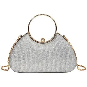 Rhinestone Evening Clutch Purse Sequin Bag,Woman Sparkling Handbag Formal Clutch with Chain for Wedding Party