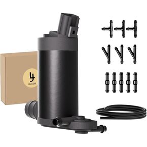 Windshield Washer Pump Fit 1998-2017 Ford Expedition, Washer Fluid Pump with 1 * 2M Spray Hose +11 Connectors | OEM 6F9Z-17664-A F75Z-17664-BA Replacement |