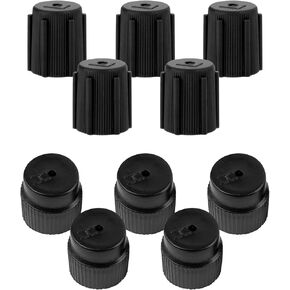 NTNEV 10 PCS CAR CAR COR Air Conference Cover Cover Kit ، 0.51 "/13mm low pressure cap 0.62"/16 mm pressure high calp ، cover sealing port ، includal includal for the repars (black)