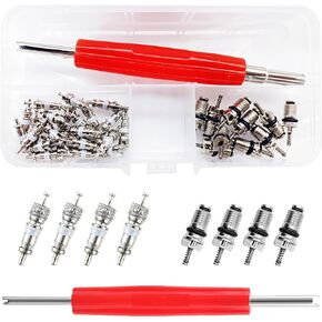 AC Valve Core Removal Tool Kit,Car Air Conditioner Valve Core Kit,R134a Refrigeration Air Conditioner Valve Core Repair,Double Head Dual Dismantling Installer Tool Assortment Kit