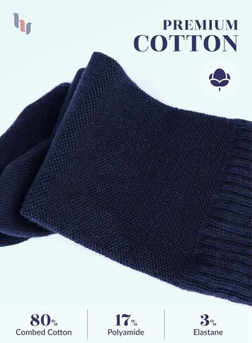 Hugh Ugoli Mens Cotton Diabetic Crew Socks, Edema Neuropathy,Non-Binding, Wide, Seamless Comfortable Size: M/L/XL, 8 Pairs in Kuwait