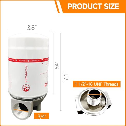 BRIDOIF 3/4 Inch NPT Fuel Tank Filter Canister, Spin-on Transfer Tank Filter with Aluminum top cap, Fuel Pump Filter for Mobile and Stationary Diesel Filter Tank Boat in Saudi Arabia