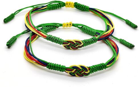2PCS Country Flag Code Infinity String Bracelet Boho Style Rope Rope Surfer Bracelets Lucky and Protection for Women Men in Kuwait
