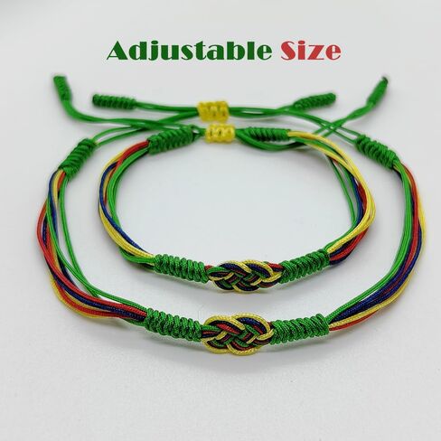 2PCS Country Flag Code Infinity String Bracelet Boho Style Rope Rope Surfer Bracelets Lucky and Protection for Women Men in Kuwait