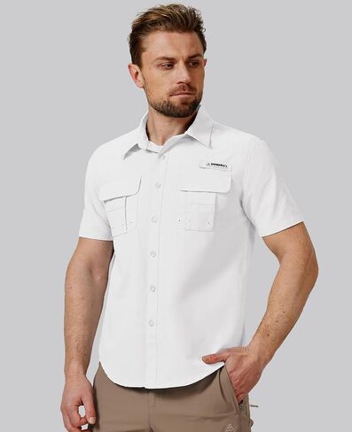 Haimont Men Fishing Risherts Sun Button Button Down Downing Travel Camping Shirt Shirt Sleeve UV UPF50+ TOP in Kuwait