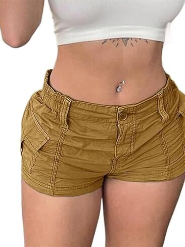 شورتات البضائع y2k و shorts منخفضة مرنة شورت E-Girl Slim Fit Cargo Micro Short Sweatpant Harajuku streetwear in Saudi Arabia