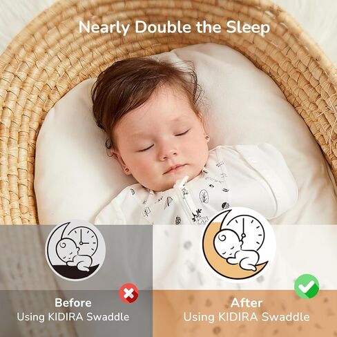 KIDIRA Swaddle for Newborns, Baby Swaddles 1-3 Months 5-13lb, Arms Up Swaddle 1-3 Months Newborn with Moisture-Wicking Fabric, Promotes Healthy Hip Development, 2-Way Zipper & Foot Buttons, 1Pack in Kuwait