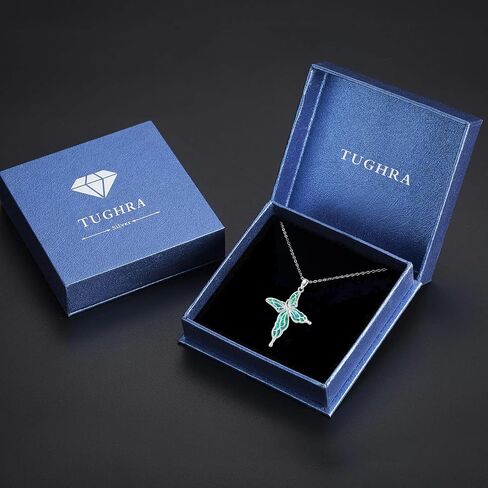 TUGHRA Opal Butterfly Necklace Dainty Cross Pendant Necklaces Confirmation Gifts for Teenage Girl 925 Sterling Silver Irregular Butterfly Jewelry Gift for Women Girls Mom Ladies Birthday Anniversary in Saudi Arabia