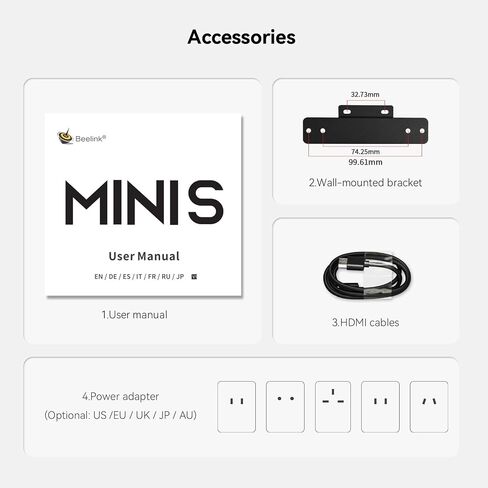 Beelink 4 Cores 11th Gen Intel N5095 Mini-S Mini PC, 8GB RAM 128GB SSD Gigabit Ethernet, 2.4G/ 5.0G WiFi, BT4.0, Dual HDMI Business Mini Desktop Computer, HTPC in Kuwait