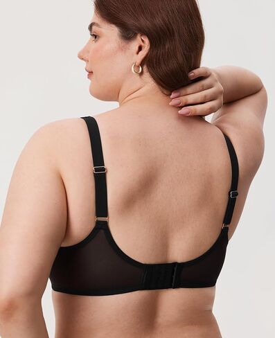 Delimira Women's Cosnufy Balconette Bra Sheer Mesh Plus size alvin in Saudi Arabia