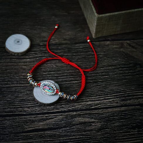 COLORFUL BLING 4pcs Red Knot Virgin Mary/Saint Benedict/Saint Jude String Bracelet Set Adjustable Cord Link Rosary Prayer Protection Medal for Women Lucky Catholic Religious Jewelry in Saudi Arabia