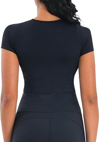 Sunzel Short Sleeve Fitted Basic T Shirts for Women, Soft Crew Neck Basic Crop Tee Cute Trendy Summer Tops Tight Tees in Saudi Arabia