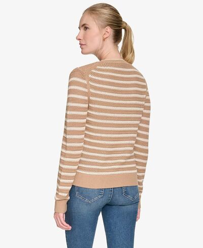 Nautica Women's Long Sleeve Striped Crewneck Sweater in Kuwait