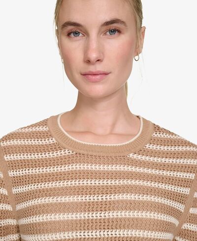 Nautica Women's Long Sleeve Striped Crewneck Sweater in Kuwait