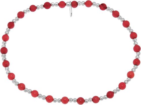 AeraVida Vibrant Stones 925 Sterling Silver Stretchable Elastic Bracelet Lightweight Charm Accessory, 7 inch in Saudi Arabia