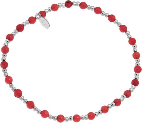 AeraVida Vibrant Stones 925 Sterling Silver Stretchable Elastic Bracelet Lightweight Charm Accessory, 7 inch in Saudi Arabia