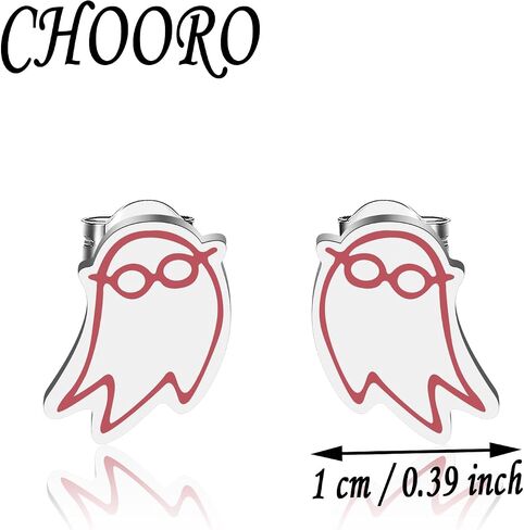 CHOORO Tiny Pink Ghost Studs Earrings Horror Movie Earrings Gift For Her in Saudi Arabia