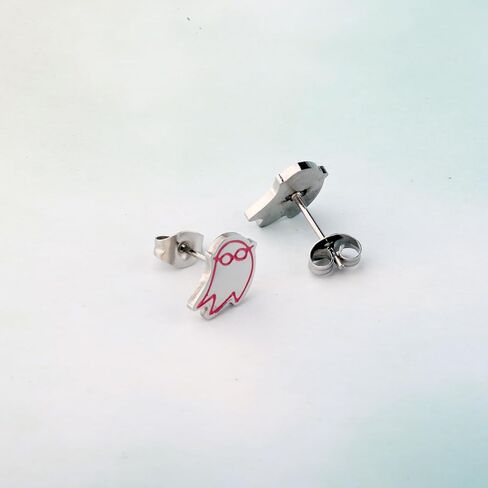 CHOORO Tiny Pink Ghost Studs Earrings Horror Movie Earrings Gift For Her in Saudi Arabia