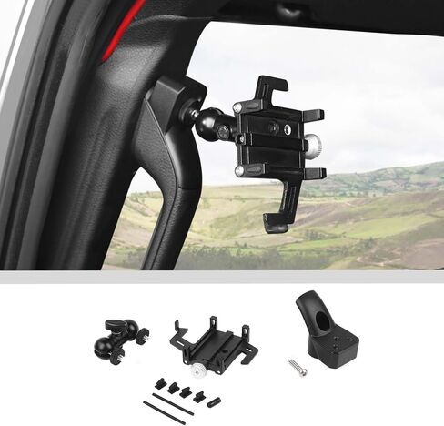 JWWY لجيب حامل الهاتف Universal Mount A-Pillar Handle حامل هاتف قابل للتعديل لعام 2024-2025 Jeep Wrangler JL JLU in Saudi Arabia