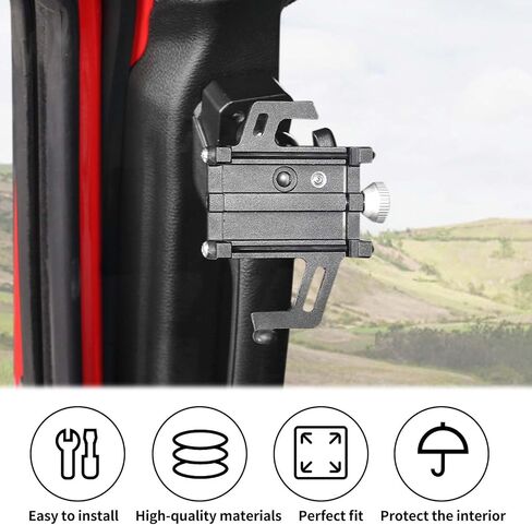JWWY لجيب حامل الهاتف Universal Mount A-Pillar Handle حامل هاتف قابل للتعديل لعام 2024-2025 Jeep Wrangler JL JLU in Saudi Arabia