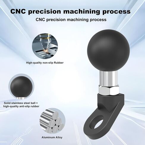 قاعدة محول رأس الترباس الزاوية مع كرة TPU 1 بوصة ، وسبائك الألومنيوم CNC و 10 مم محول Ballhead Ballhead متوافق مع ذراع رام جبل المقبس المزدوج للدراجة النارية ATV مرآة الرؤية الخلفية ، 78012 in Saudi Arabia