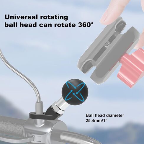 قاعدة محول رأس الترباس الزاوية مع كرة TPU 1 بوصة ، وسبائك الألومنيوم CNC و 10 مم محول Ballhead Ballhead متوافق مع ذراع رام جبل المقبس المزدوج للدراجة النارية ATV مرآة الرؤية الخلفية ، 78012 in Saudi Arabia