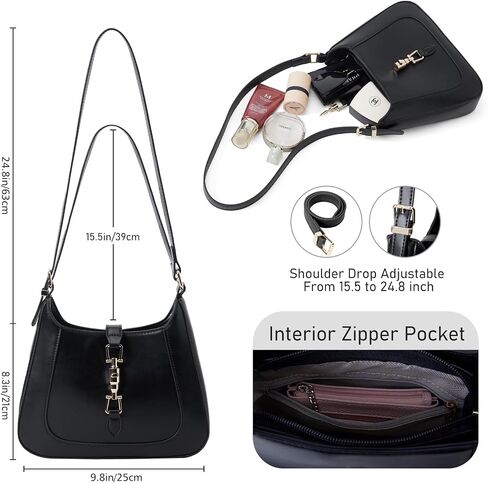 Shoulder Bag for Women - Small Vegan Leather Purses, Casual Trendy Hobo Handbag with Adjustable Strap in Saudi Arabia