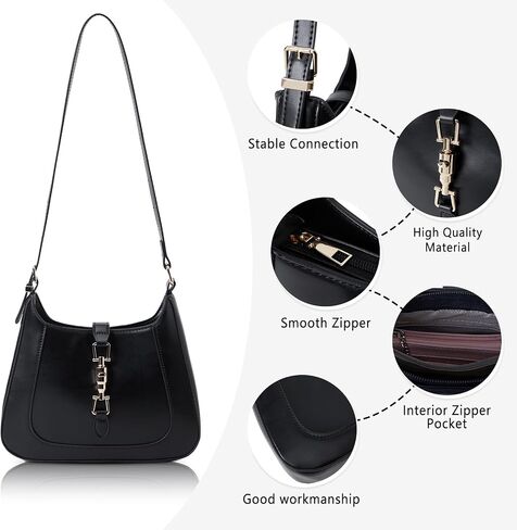 Shoulder Bag for Women - Small Vegan Leather Purses, Casual Trendy Hobo Handbag with Adjustable Strap in Saudi Arabia