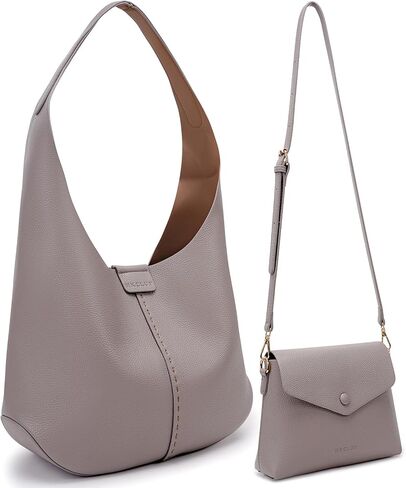 HKCLUF Hobo Bags Purses for Women 2PCS/Set,Soft Vegan Leather Slouchy Shoulder Handbags with Small Crossbody Bags for Women in Saudi Arabia