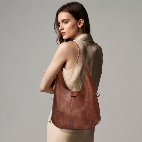 HKCLUF Hobo Bags Purses for Women 2PCS/Set,Soft Vegan Leather Slouchy Shoulder Handbags with Small Crossbody Bags for Women in Saudi Arabia