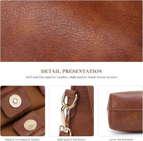 HKCLUF Hobo Bags Purses for Women 2PCS/Set,Soft Vegan Leather Slouchy Shoulder Handbags with Small Crossbody Bags for Women in Saudi Arabia