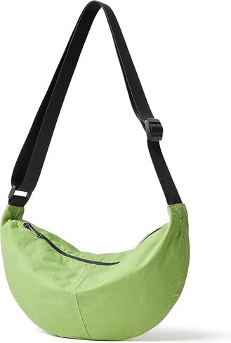 Nylon Crossbody Bag For Women Men Casual Lightweight Crescent Shoulder Hobo Purse With Wide Adjustable Strap in Kuwait