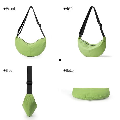 Nylon Crossbody Bag For Women Men Casual Lightweight Crescent Shoulder Hobo Purse With Wide Adjustable Strap in Kuwait