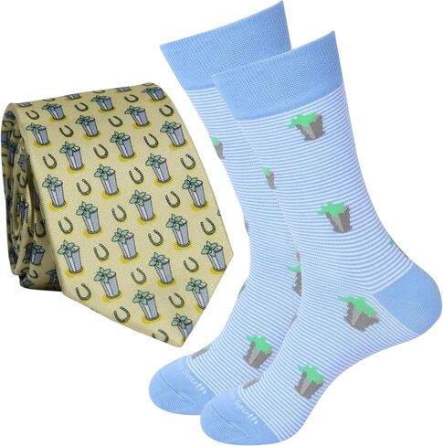 Derby Day Necktie and Sock Mens Set - Accessories - Kentucky Horse Racing Gifts - Party Decor - Apparel in Saudi Arabia