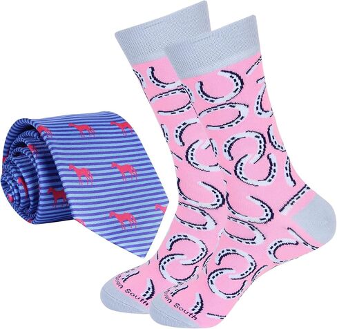 Derby Day Necktie and Sock Mens Set - Accessories - Kentucky Horse Racing Gifts - Party Decor - Apparel in Saudi Arabia