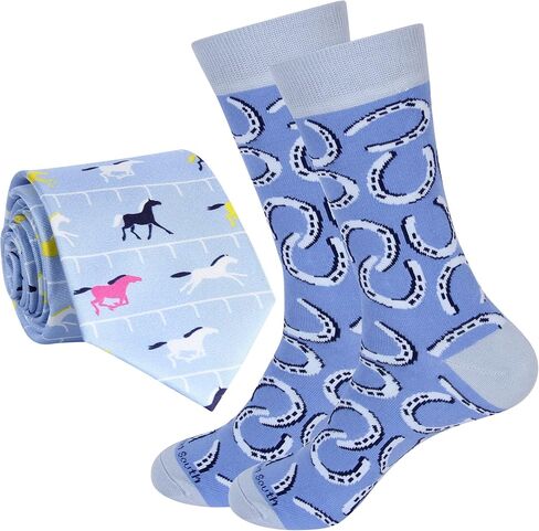 Derby Day Necktie and Sock Mens Set - Accessories - Kentucky Horse Racing Gifts - Party Decor - Apparel in Saudi Arabia