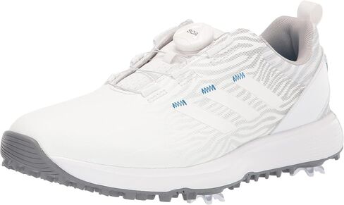 حذاء جولف نسائي من adidas S2G BOA، باللون الليموني تقريبًا/فضي معدني/أحذية بيضاء، 7 in Saudi Arabia