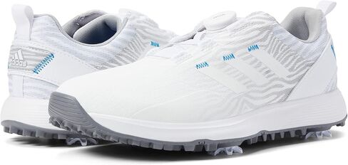 حذاء جولف نسائي من adidas S2G BOA، باللون الليموني تقريبًا/فضي معدني/أحذية بيضاء، 7 in Saudi Arabia