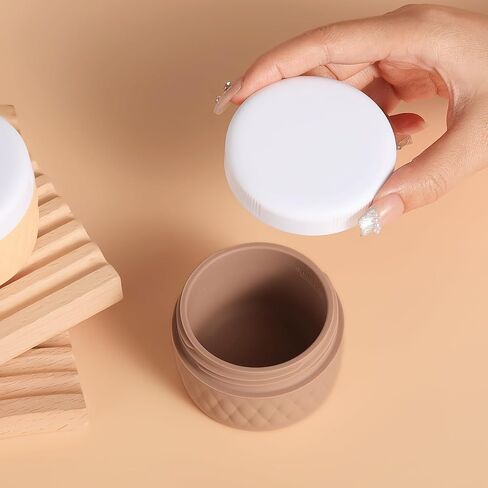حاويات السفر لأدوات النظافة ، وجرار كريم السيليكون خالية من BPA ، حاويات حجم السفر 2oz المعتمدة من TSA ، وجرار سيليكون مقاومة للتسرب مع غطاء لكريم جسم الوجه التجميلي (4 عبوات) in Saudi Arabia