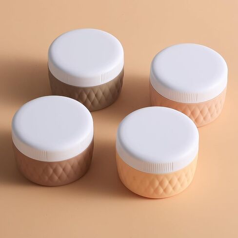حاويات السفر لأدوات النظافة ، وجرار كريم السيليكون خالية من BPA ، حاويات حجم السفر 2oz المعتمدة من TSA ، وجرار سيليكون مقاومة للتسرب مع غطاء لكريم جسم الوجه التجميلي (4 عبوات) in Saudi Arabia