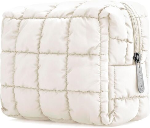 E-Tree Cute Makeup Bag,Quilted Cosmetic Bag,Make up Pouch for Purse,Toiletry Zipper Pouch,Checkered Bag,Travel Case,Storage Pouches for Organization (Hot Pink) in Kuwait