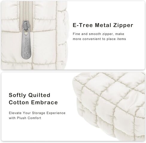 E-Tree Cute Makeup Bag,Quilted Cosmetic Bag,Make up Pouch for Purse,Toiletry Zipper Pouch,Checkered Bag,Travel Case,Storage Pouches for Organization (Hot Pink) in Kuwait